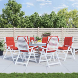 vidaXL Perne scaun cu spatar mic, 6 buc. , rosu, textil oxford GartenMobel Dekor (377691)