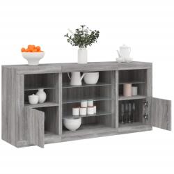 vidaXL Servanta cu lumini LED, gri sonoma, 142, 5x37x67 cm GartenMobel Dekor (3209091) Comoda