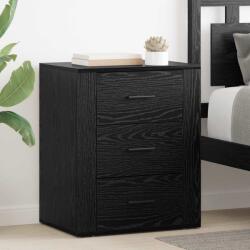 vidaXL Noptiera cu 3 sertare stejar negru, 50 x 36 x 60 cm, lemn compozit (881062)