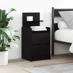 vidaXL Noptiere cu 2 sertare 2 buc Negru 38x34x80 cm GartenMobel Dekor (861358)