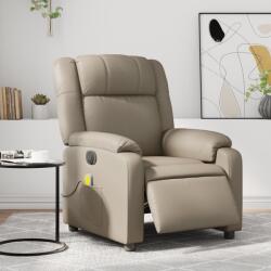 vidaXL Fotoliu electric masaj rabatabil, cappuccino, piele ecologica GartenMobel Dekor (3205149)