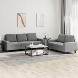 vidaXL Set de canapele, 2 piese, gri închis, material textil GartenMobel Dekor (3201899) Canapea