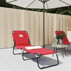 vidaXL Sezlong pliabil rosu tesatura Oxford&otel vopsit electrostatic GartenMobel Dekor (360177)
