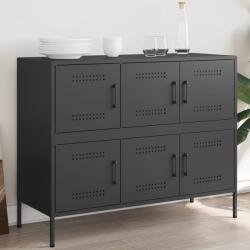 vidaXL Dulap, negru, 100, 5x39x79 cm, otel laminat la rece GartenMobel Dekor (843096) Comoda