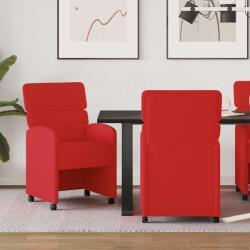 vidaXL Scaune de dining cu roti cu roti 2 pcs Rosu 58 x 65 x 98 cm GartenMobel Dekor (42017888)