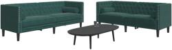 vidaXL Set canapele Chesterfield cu perne rulou 2 piese verde catifea GartenMobel Dekor (3209293) Canapea