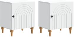 vidaXL Set 2 noptiere albe din lemn prelucrat, 43 x 34, 5 x 50 cm, cu usa (894106)
