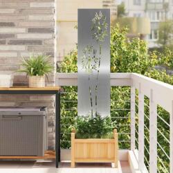 vidaXL Ecran de intimitate pentru gradina argintiu 32x140 cm, otel galvanizat (876215)