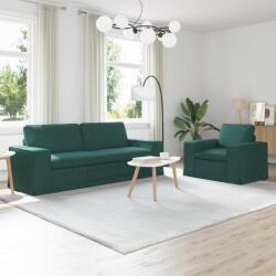 vidaXL Set de canapea 2 pcs Verde închis 222 x 80 x 82 cm tesatura GartenMobel Dekor (3407591) Canapea