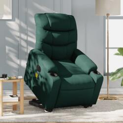 vidaXL Fotoliu electric masaj rabatabil / ridicare verde închis textil GartenMobel Dekor (3206678)