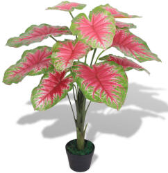 vidaXL Planta artificiala Caladium cu ghiveci, 85 cm, verde si rosu GartenMobel Dekor (244436)