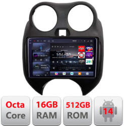 Edotec Navigatie Android Nissan Micra 2010-2014, QLED 2K, 16GB RAM, 512GB (KIT-micra2010+EDT-E809-2K)