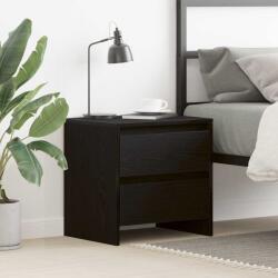 vidaXL Noptiera stejar negru cu 2 sertare, 45x34x44, 5 cm, lemn compozit (863357)