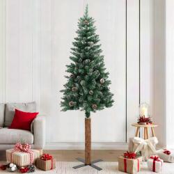 vidaXL Pom Craciun artificial subtire, lemn si zapada, verde, 210 cm GartenMobel Dekor (320962)