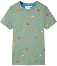 vidaXL Tricou pentru copii cu maneci scurte, kaki, 116 GartenMobel Dekor (11766)