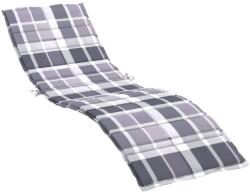 vidaXL Perna de sezlong, gri carouri, 200x50x3 cm, textil Oxford GartenMobel Dekor (314202)