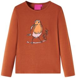 vidaXL Tricou pentru copii cu maneci lungi, coniac, 116 GartenMobel Dekor (14341)