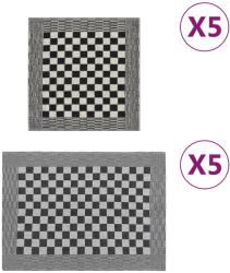 vidaXL Set de prosoape, 10 buc. , negru si alb, bumbac GartenMobel Dekor (136291) Prosop