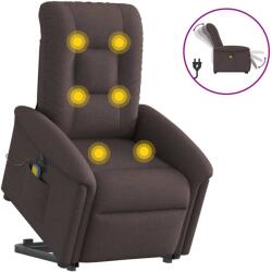 vidaXL Fotoliu electric masaj rabatabil cu ridicare maro închis textil GartenMobel Dekor (3303289)