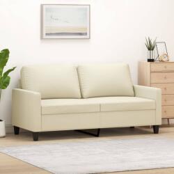 vidaXL Canapea cu 2 locuri, crem, 140 cm, piele ecologica GartenMobel Dekor (359138) Canapea