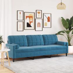 vidaXL Canapea cu 3 locuri cu pernute, albastru, 210 cm, catifea GartenMobel Dekor (3278248) Canapea