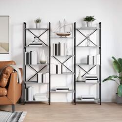 vidaXL Raft pentru carti sonoma gri 156 x 25 x 167.5 cm Lemn compozit GartenMobel Dekor (868344) Biblioteca