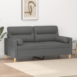 vidaXL Canapea cu 2 locuri cu pernute, gri închis, 140 cm, textil GartenMobel Dekor (3200822) Canapea