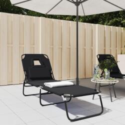 vidaXL Sezlong pliabil negru tesatura Oxford&otel vopsit electrostatic GartenMobel Dekor (360176)