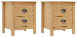 vidaXL Noptiere Hill, 2 buc. , 46x35x49, 5 cm, lemn masiv de pin GartenMobel Dekor (288907)