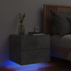 vidaXL Noptiera montata pe perete cu lumini LED, gri beton GartenMobel Dekor (836818)