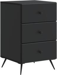 vidaXL Noptiera neagra cu 3 sertare, 43 x 41 x 66, 5 cm, lemn prelucrat (895476)