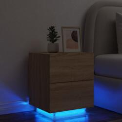 vidaXL Noptiera cu lumini LED, stejar sonoma, lemn prelucrat GartenMobel Dekor (836739)