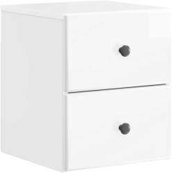 vidaXL Noptiera suspendata alb foarte lucios cu 2 sertare, 34, 5 x 33 x 40 cm (899153)