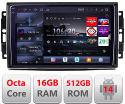 Edotec Navigatie Android Chrysler Jeep Edotec QLED 2K, 16GB RAM, 512GB, 360 (KIT-202+EDT-E810-2K_v3)