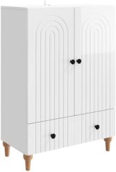 vidaXL Bufet Alb foarte lucios 66 x 34, 5 x 95 cm Lemn prelucrat GartenMobel Dekor (894209) Comoda