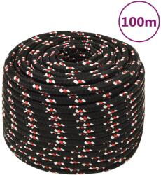 vidaXL Franghie de barca, negru, 14 mm, 100 m, polipropilena GartenMobel Dekor (152358)