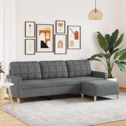 vidaXL Canapea cu 3 locuri si taburet, gri închis, 210 cm, textil GartenMobel Dekor (3278250) Canapea