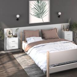 vidaXL Noptiere de perete, 2 buc. , alb GartenMobel Dekor (810990)