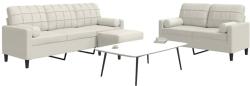vidaXL Set de canapele cu perne/rulouri, 3 piese, crem, catifea GartenMobel Dekor (3278429) Canapea