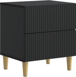 vidaXL Noptiera neagra din lemn prelucrat, cu 2 sertare, 43 x 34, 5 x 48 cm (894527)