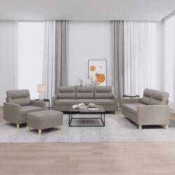 vidaXL Set de canapea cu perne, 4 piese, gri taupe, material textil GartenMobel Dekor (3201551) Canapea