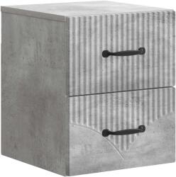 vidaXL Noptiera suspendata cu 2 sertare, gri beton, 34, 5 x 33 x 40 cm (898981)
