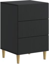 vidaXL Noptiera neagra cu 3 sertare, lemn prelucrat, 43x41x66, 5 cm (894556)