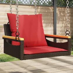 vidaXL Banca de balansoar cu perne, maro, 63x62x40 cm, poliratan GartenMobel Dekor (368167)