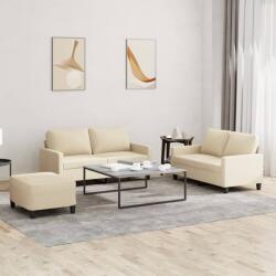 vidaXL Set de canapele cu perne, 3 piese, crem, textil GartenMobel Dekor (3201454) Canapea