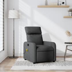 vidaXL Fotoliu reclinabil cu masaj, gri închis, material textil GartenMobel Dekor (3206864)