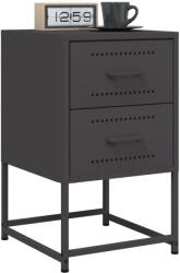 vidaXL Noptiere, 2 buc. , negru, 36x39x60, 5 cm, otel GartenMobel Dekor (846459)