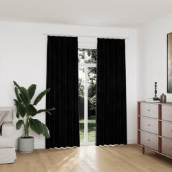 vidaXL Draperii opace, 2 buc. , negru, 140x225 cm, catifea, cu carlige GartenMobel Dekor (134493)