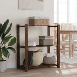 vidaXL Suport depozitare 3 niveluri, maro, 80x38x90 cm, lemn masiv pin GartenMobel Dekor (373397) Biblioteca