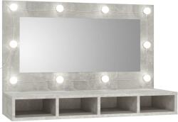 vidaXL Dulap cu oglinda si LED, gri beton, 90x31, 5x62 cm GartenMobel Dekor (808895)